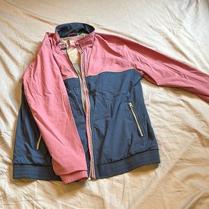 Marine Layer - Howley Windbreaker - Large - Navy/Salmon Colorblock